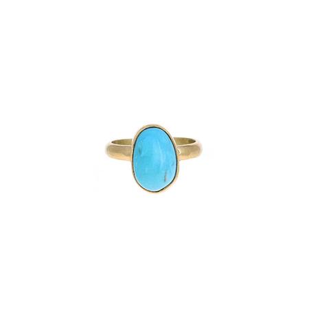 Gold Sleeping Beauty Turquoise Ring