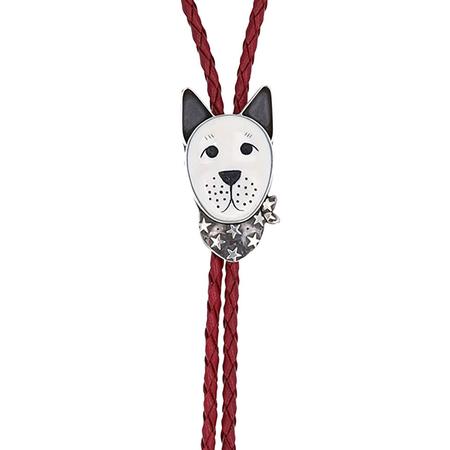 White Dog Bolo Tie