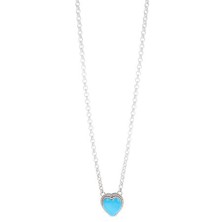 Kingman Turquoise Heart Pendant Necklace