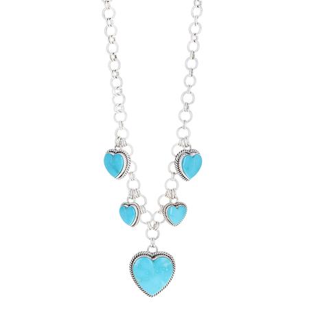 Kingman Turquoise Heart Charm Necklace