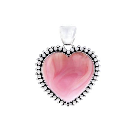 Pink Conch Heart Dot Pendant 