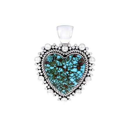 Kingman Turquoise Heart Dot Pendant