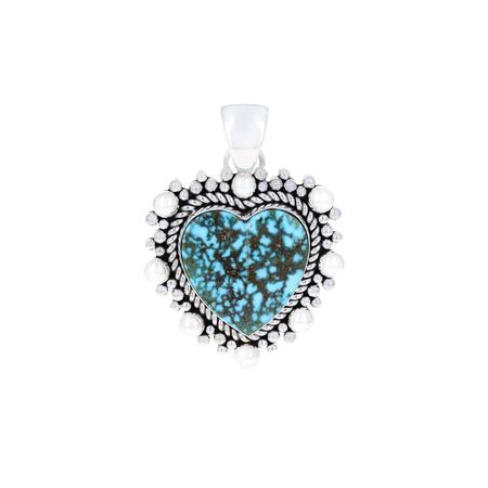 Kingman Turquoise Heart Dot Pendant