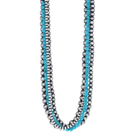 4 Strand Turquoise and Navajo Pearl Necklace 