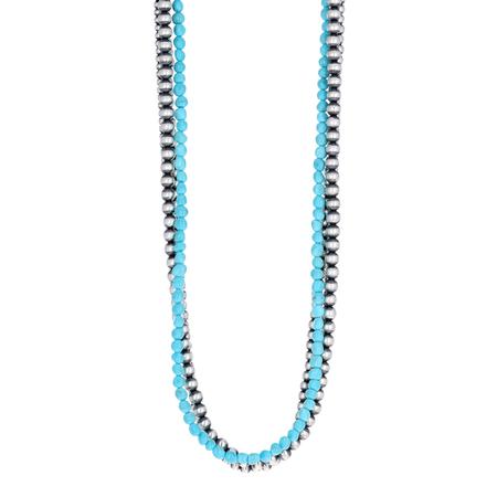 3 Strand Turquoise and Navajo Pearl Necklace