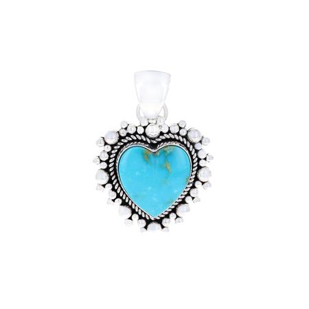 Kingman Turquoise Heart Dot Pendant 