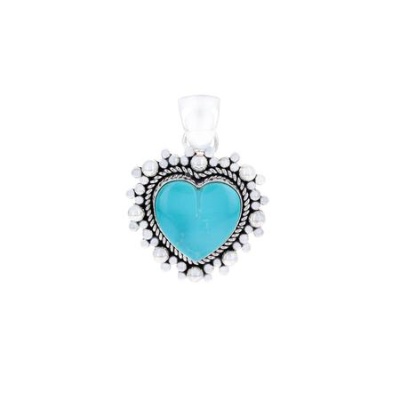 Kingman Turquoise Heart Dot Pendant