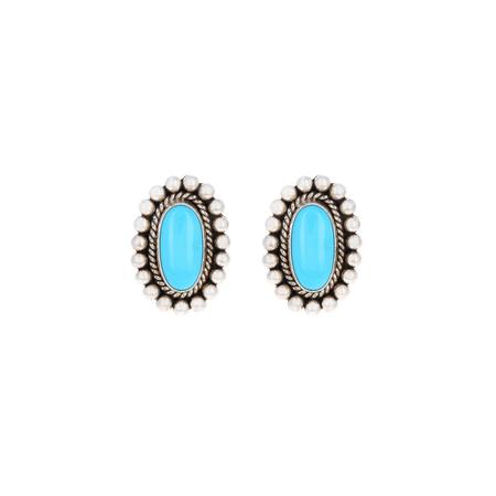 Sleeping Beauty Turquoise Dot Clip Earrings