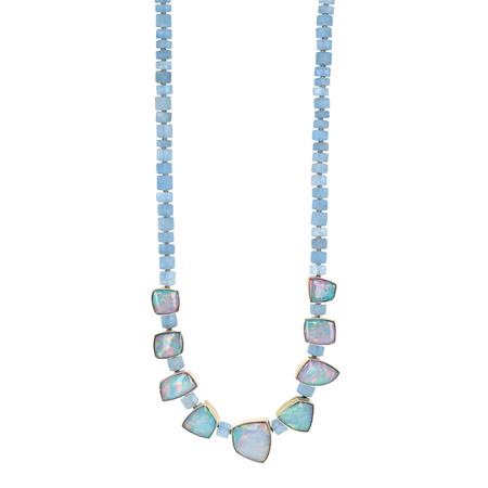 Ehiopial Opal and Aquamarine Necklace