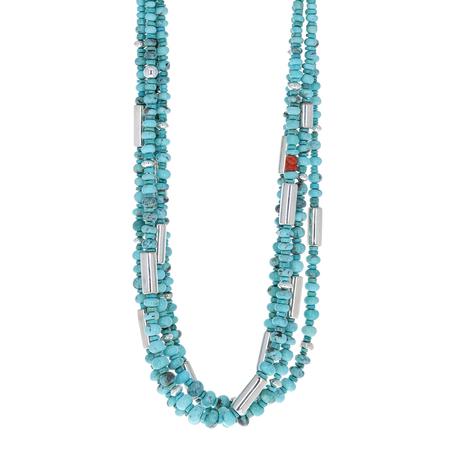 4 Strand Turquoise Bead Necklace 