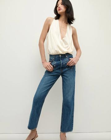 Daniela Embellished Straight-Leg Jean