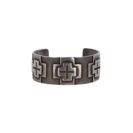 Silver Double Cross Cuff