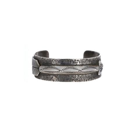 Silver Stamped Arrow Cuff 