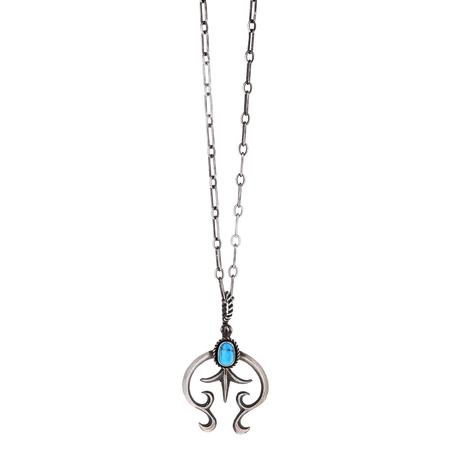 Kingman Turquoise Naja Pendant Necklace