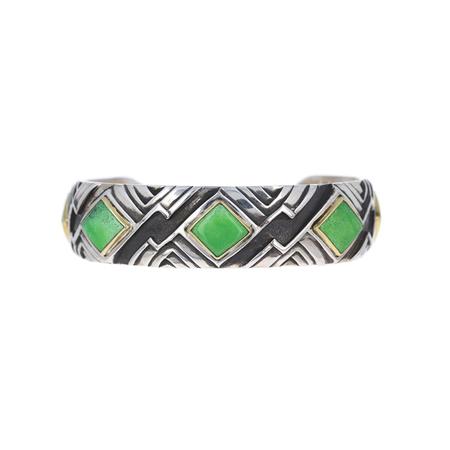 Orville Jack Turquoise Diamond Braid Cuff