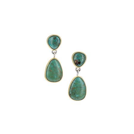 Cripple Creek Turquoise Post Dangle Earrings