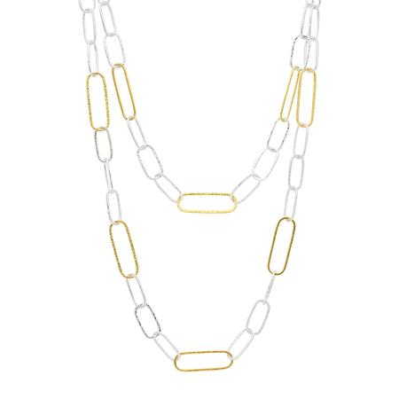 Silver and Gold Geo Link Necklace