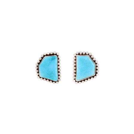 Fox Turquoise Dot Clip Earrings