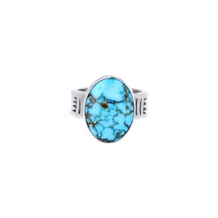 Kingman Red Web Turquoise Ring