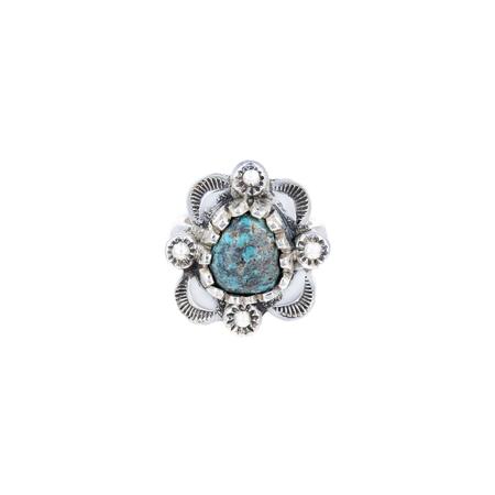 Kingman Turquoise Stamped Ring