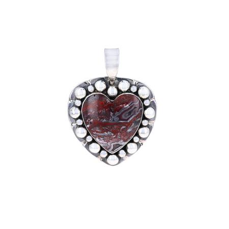 Agate Druzy Heart Dot Pendant 