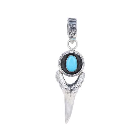 Turquoise Silver Sharktooth Pendant 